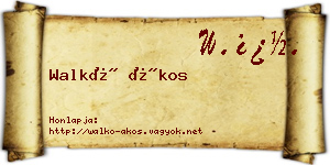 Walkó Ákos névjegykártya