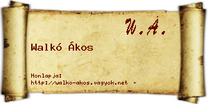 Walkó Ákos névjegykártya